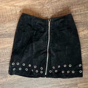 Tripp NYC Daang Goodman Black Mini Skirt with Eyelet Accents Medium